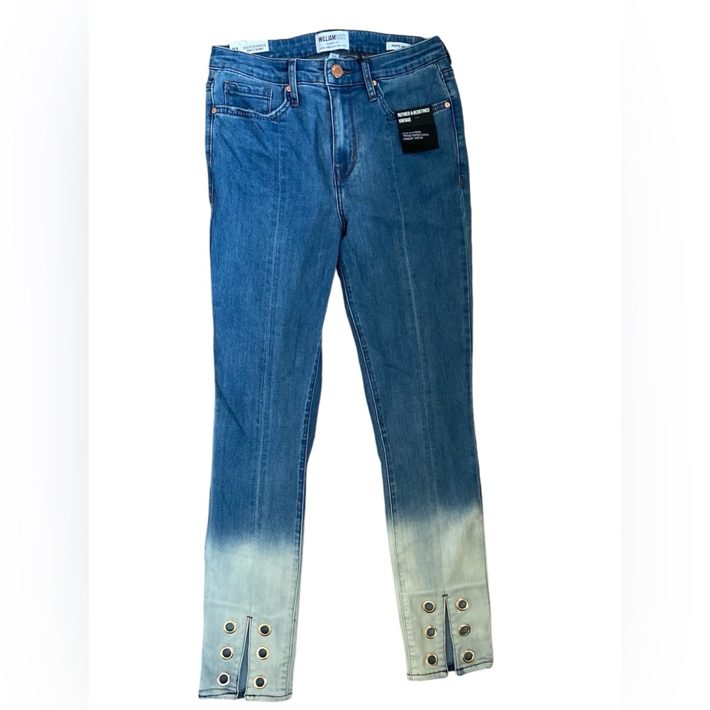 Williamrast sculpted highrise ankle skinny studded blue jeans